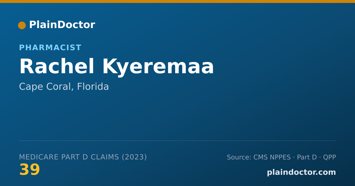 Shareable card for Rachel Kyeremaa - Pharmacist, Cape Coral, FL