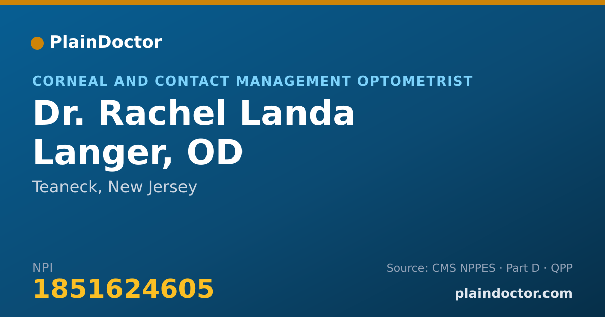Shareable card for Rachel Landa Langer, OD - Corneal and Contact Management Optometrist, Teaneck, NJ