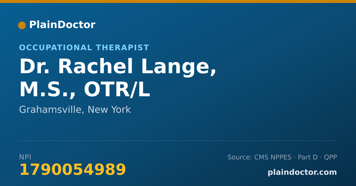 Shareable card for Rachel Lange, M.S., OTR/L - Occupational Therapist, Grahamsville, NY