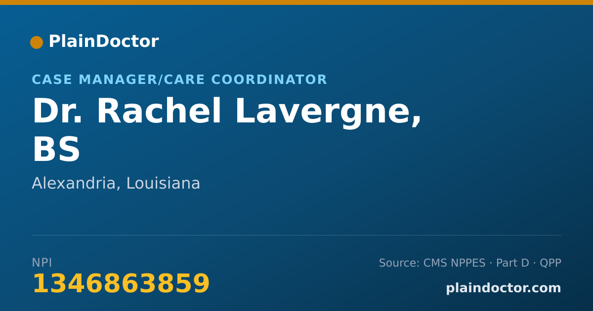 Shareable card for Rachel Lavergne, BS - Case Manager/Care Coordinator, Alexandria, LA