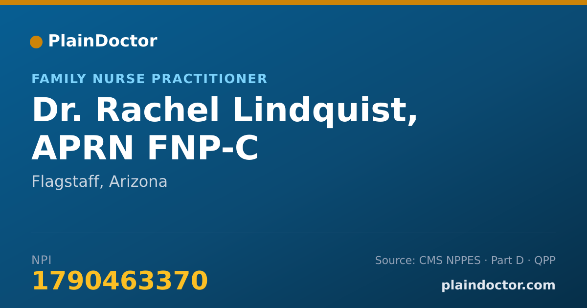 Shareable card for Rachel Lindquist, APRN FNP-C - Family Nurse Practitioner, Flagstaff, AZ