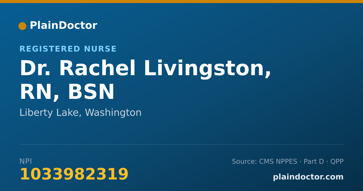Shareable card for Rachel Livingston, RN, BSN - Registered Nurse, Liberty Lake, WA