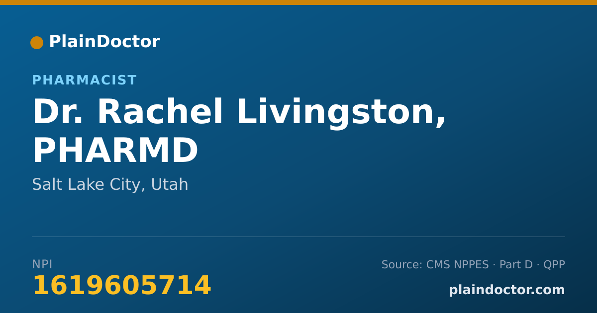 Shareable card for Rachel Livingston, PHARMD - Pharmacist, Salt Lake City, UT