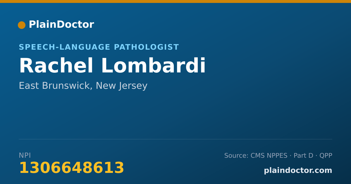 Shareable card for Rachel Lombardi - Speech-Language Pathologist, East Brunswick, NJ
