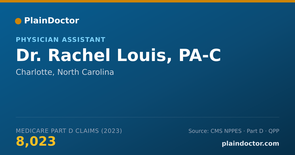 Shareable card for Rachel Louis, PA-C - Physician Assistant, Charlotte, NC