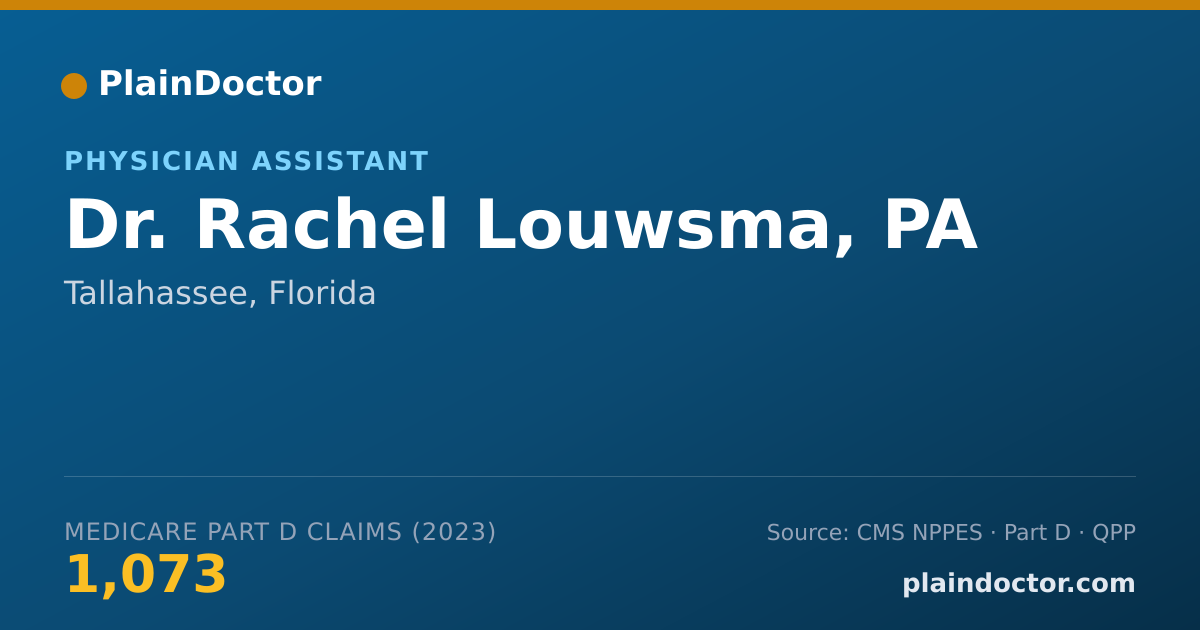 Shareable card for Rachel Louwsma, PA - Physician Assistant, Tallahassee, FL