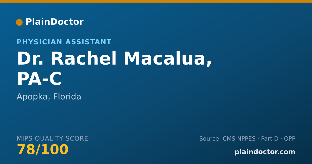 Shareable card for Rachel Macalua, PA-C - Physician Assistant, Apopka, FL