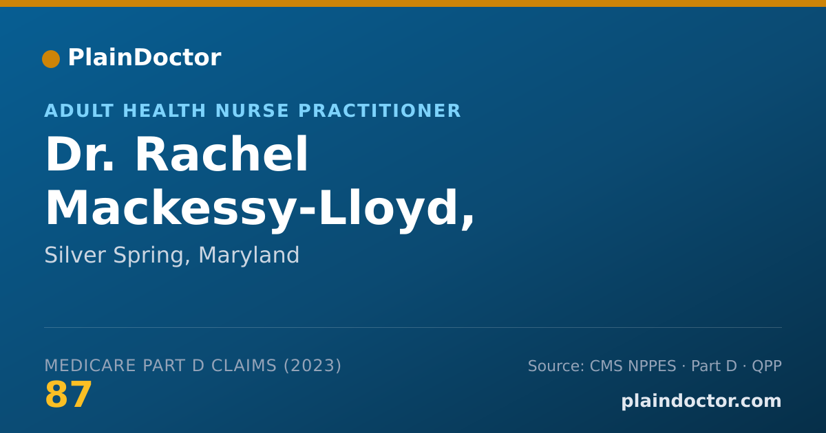 Shareable card for Rachel Mackessy-Lloyd, PMHNP-BC, CRNP-BC - Adult Health Nurse Practitioner, Silver Spring, MD