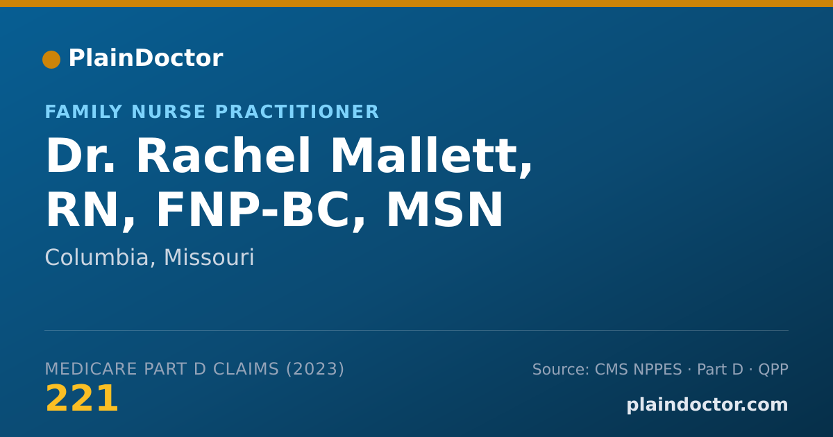Shareable card for Rachel Mallett, RN, FNP-BC, MSN - Family Nurse Practitioner, Columbia, MO