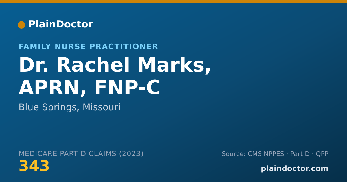 Shareable card for Rachel Marks, APRN, FNP-C - Family Nurse Practitioner, Blue Springs, MO