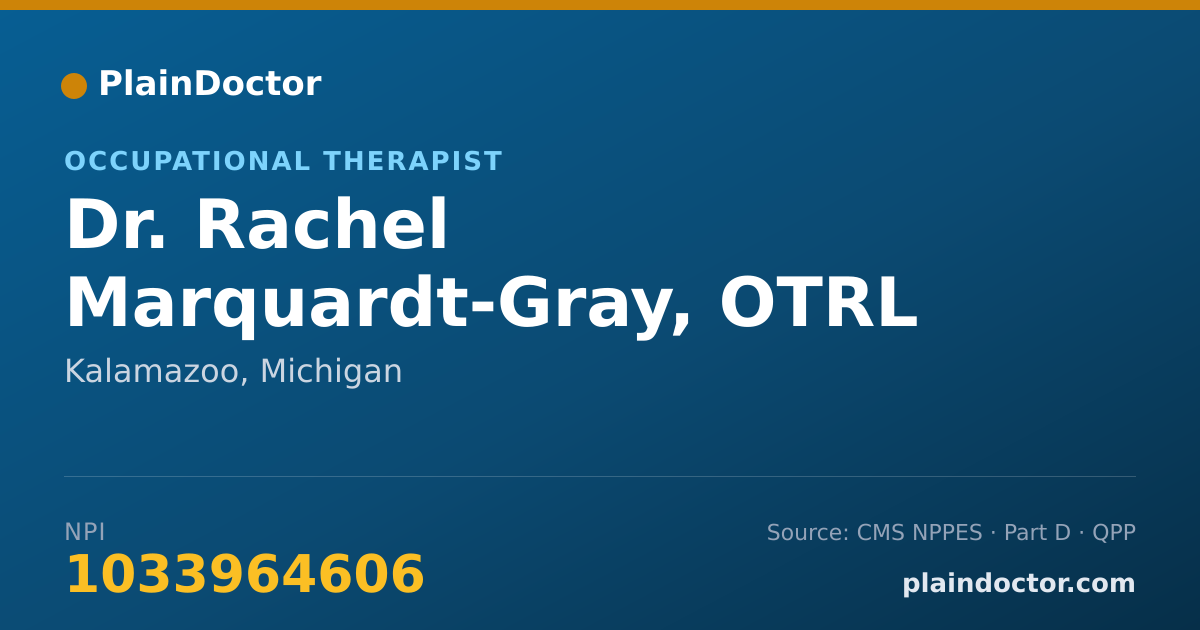 Shareable card for Rachel Marquardt-Gray, OTRL - Occupational Therapist, Kalamazoo, MI