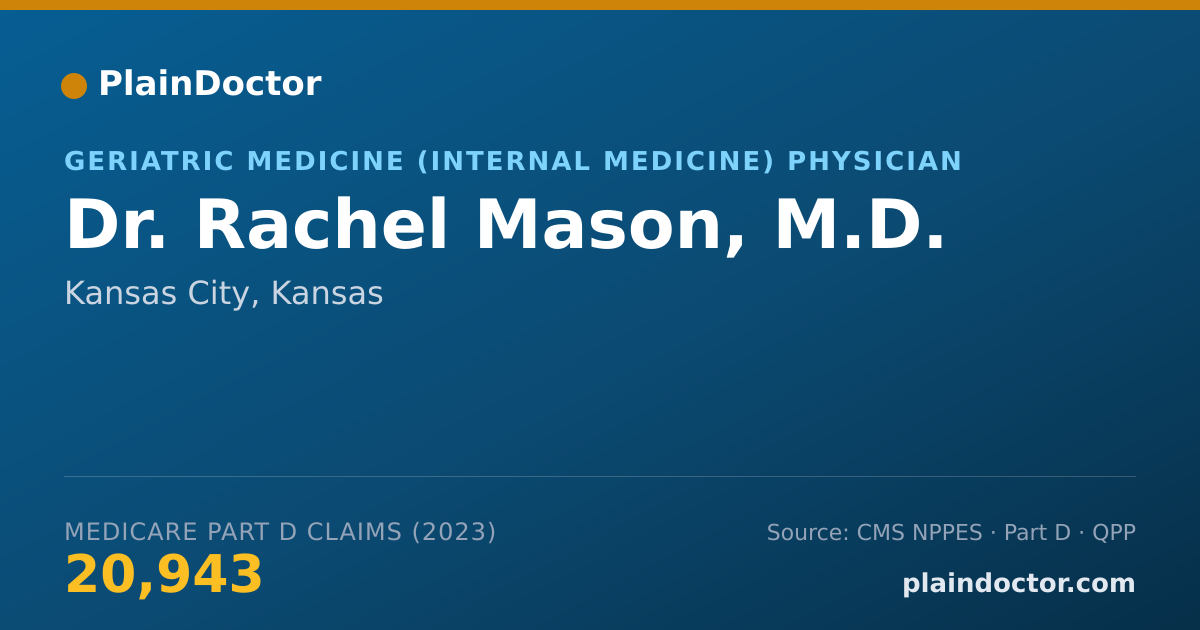 Shareable card for Rachel Mason, M.D. - Geriatric Medicine (Internal Medicine) Physician, Kansas City, KS