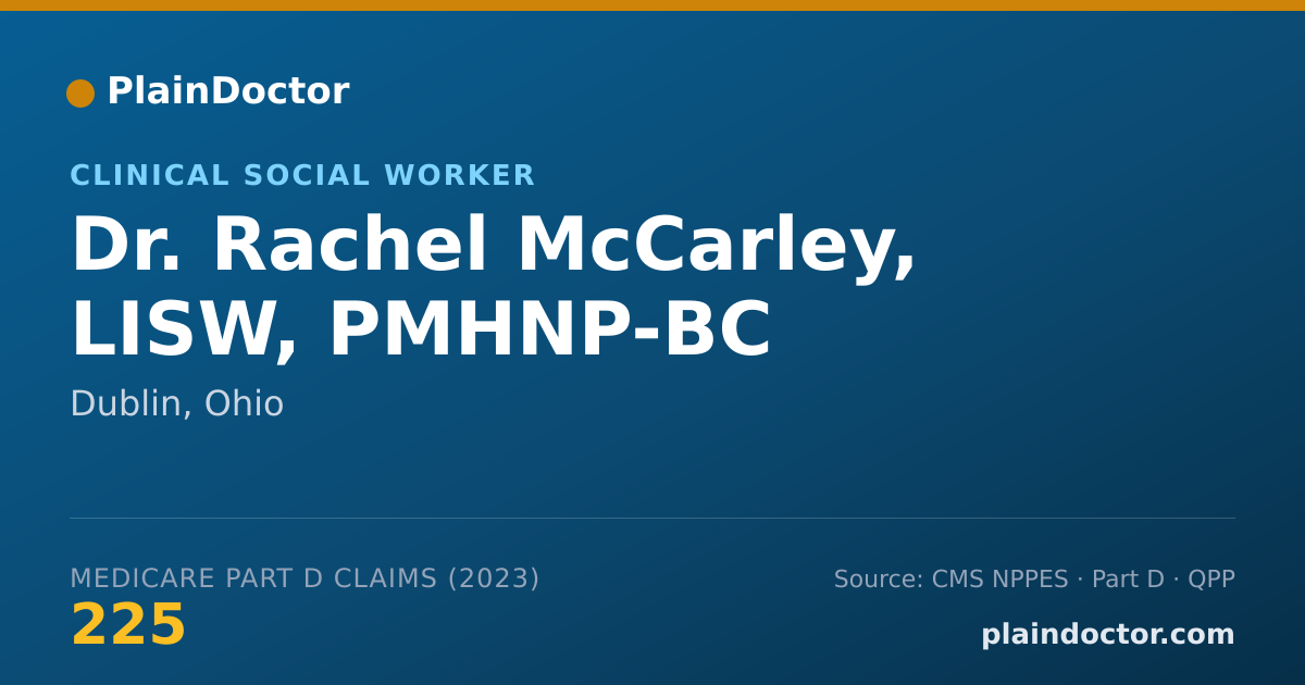 Shareable card for Rachel McCarley, LISW, PMHNP-BC - Clinical Social Worker, Dublin, OH