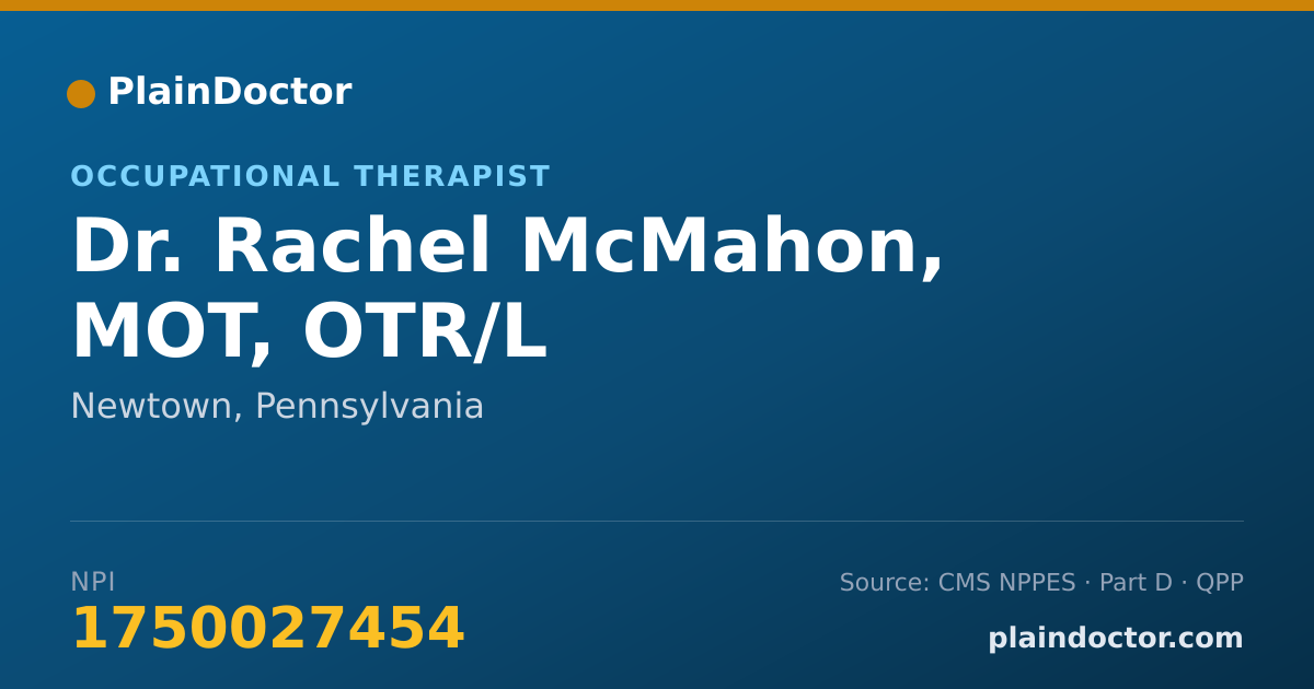 Shareable card for Rachel McMahon, MOT, OTR/L - Occupational Therapist, Newtown, PA