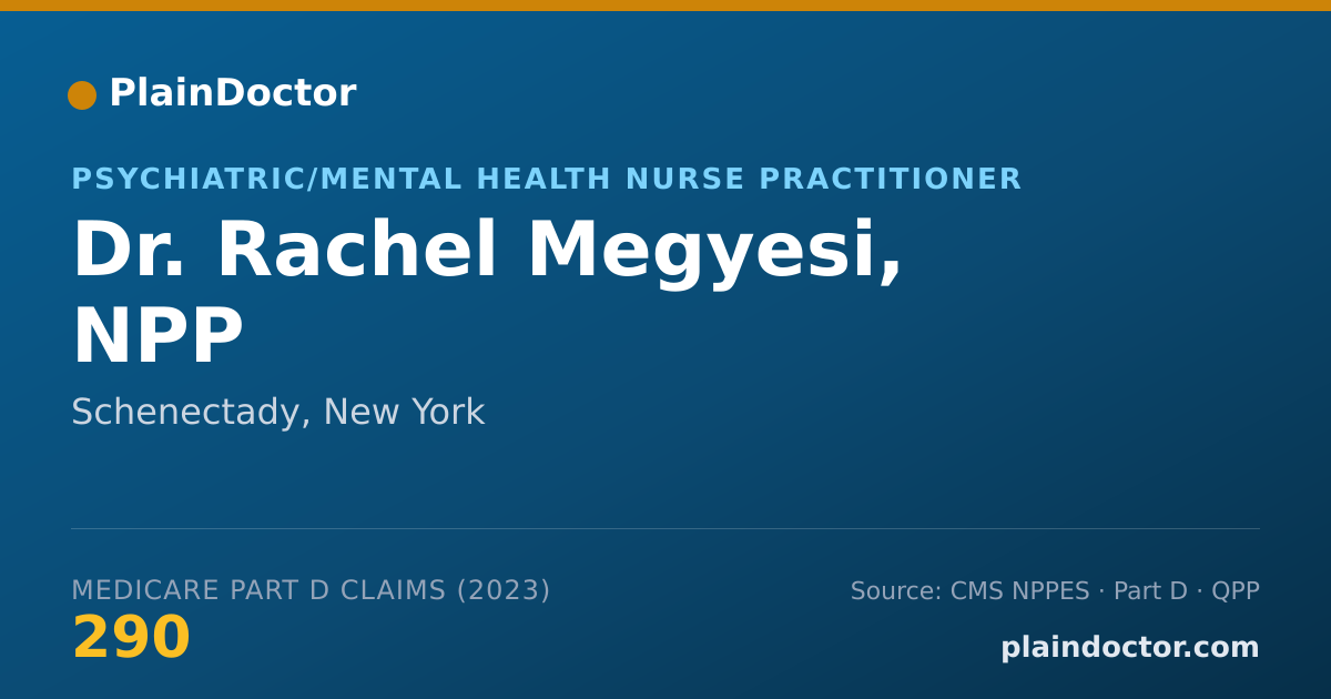 Shareable card for Rachel Megyesi, NPP - Psychiatric/Mental Health Nurse Practitioner, Schenectady, NY