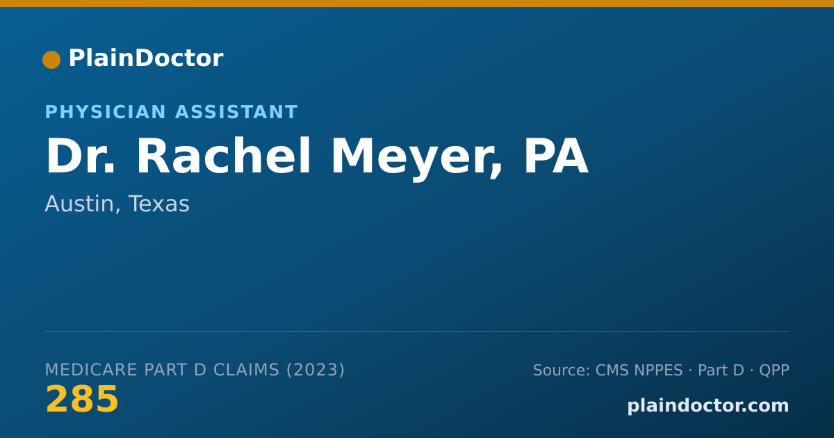Shareable card for Rachel Meyer, PA - Physician Assistant, Austin, TX
