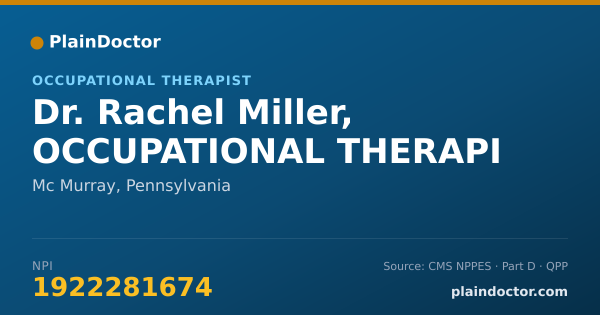 Shareable card for Rachel Miller, OCCUPATIONAL THERAPI - Occupational Therapist, Mc Murray, PA
