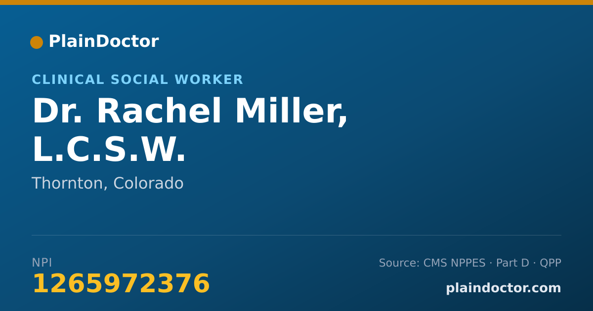Shareable card for Rachel Miller, L.C.S.W. - Clinical Social Worker, Thornton, CO