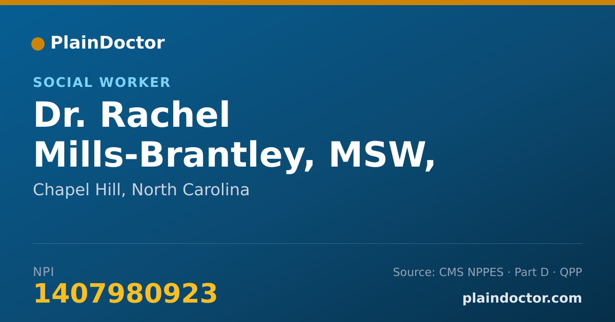 Shareable card for Rachel Mills-Brantley, MSW, LCSW - Social Worker, Chapel Hill, NC
