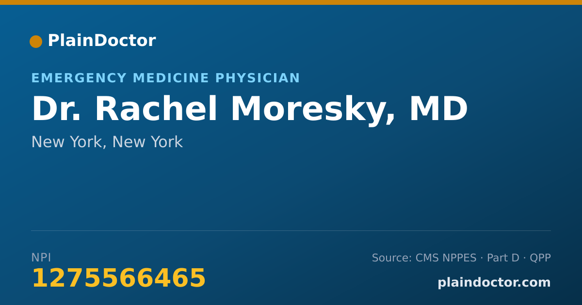 Shareable card for Rachel Moresky, MD - Emergency Medicine Physician, New York, NY
