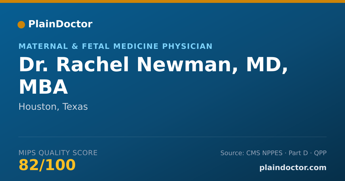 Shareable card for Rachel Newman, MD, MBA - Maternal & Fetal Medicine Physician, Houston, TX