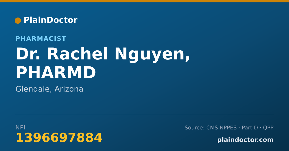 Shareable card for Rachel Nguyen, PHARMD - Pharmacist, Glendale, AZ