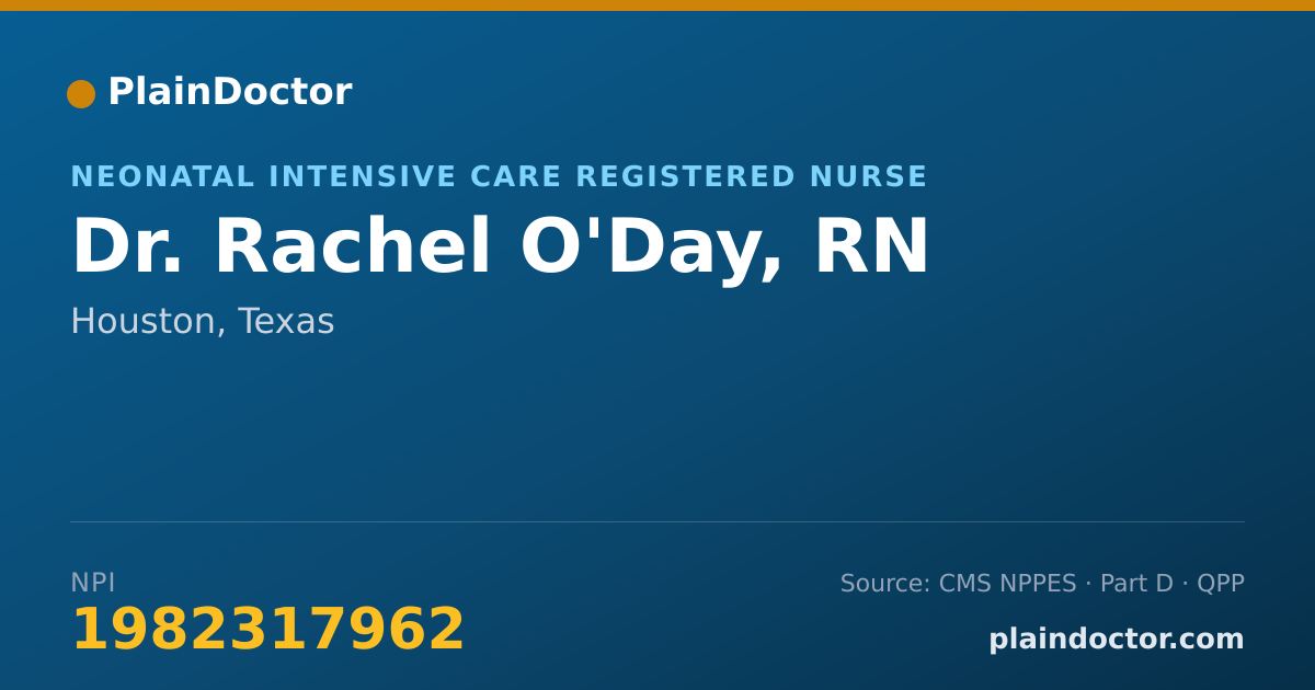 Shareable card for Rachel O'Day, RN - Neonatal Intensive Care Registered Nurse, Houston, TX
