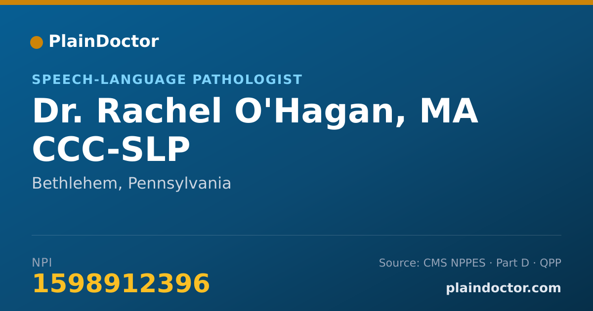 Shareable card for Rachel O'Hagan, MA CCC-SLP - Speech-Language Pathologist, Bethlehem, PA