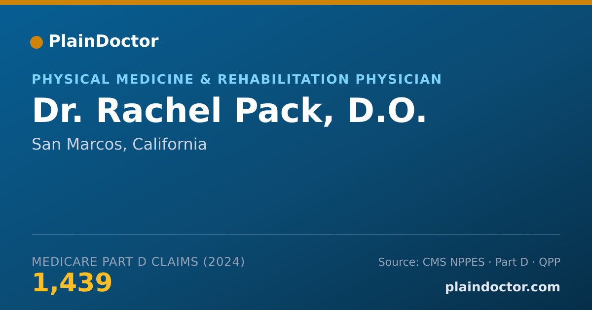 Shareable card for Rachel Pack, D.O. - Physical Medicine & Rehabilitation Physician, San Marcos, CA