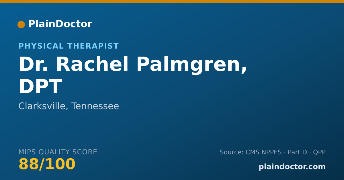 Shareable card for Rachel Palmgren, DPT - Physical Therapist, Clarksville, TN