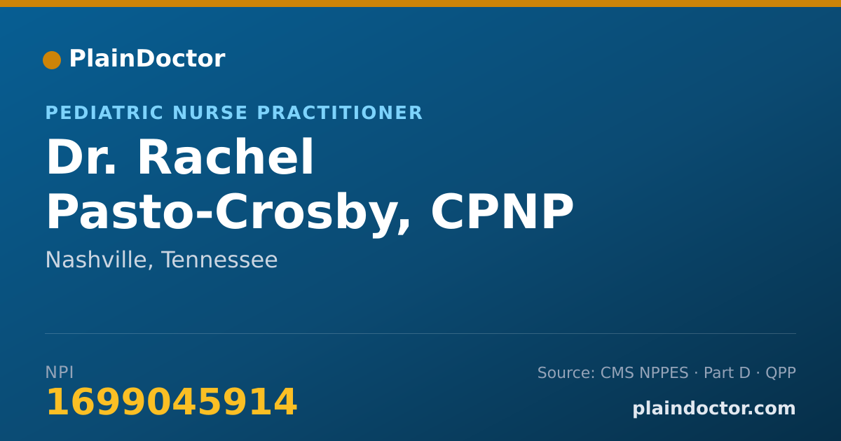 Shareable card for Rachel Pasto-Crosby, CPNP - Pediatric Nurse Practitioner, Nashville, TN