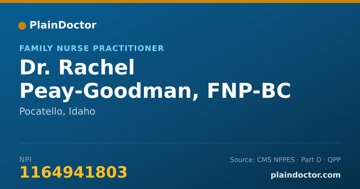 Shareable card for Rachel Peay-Goodman, FNP-BC - Family Nurse Practitioner, Pocatello, ID
