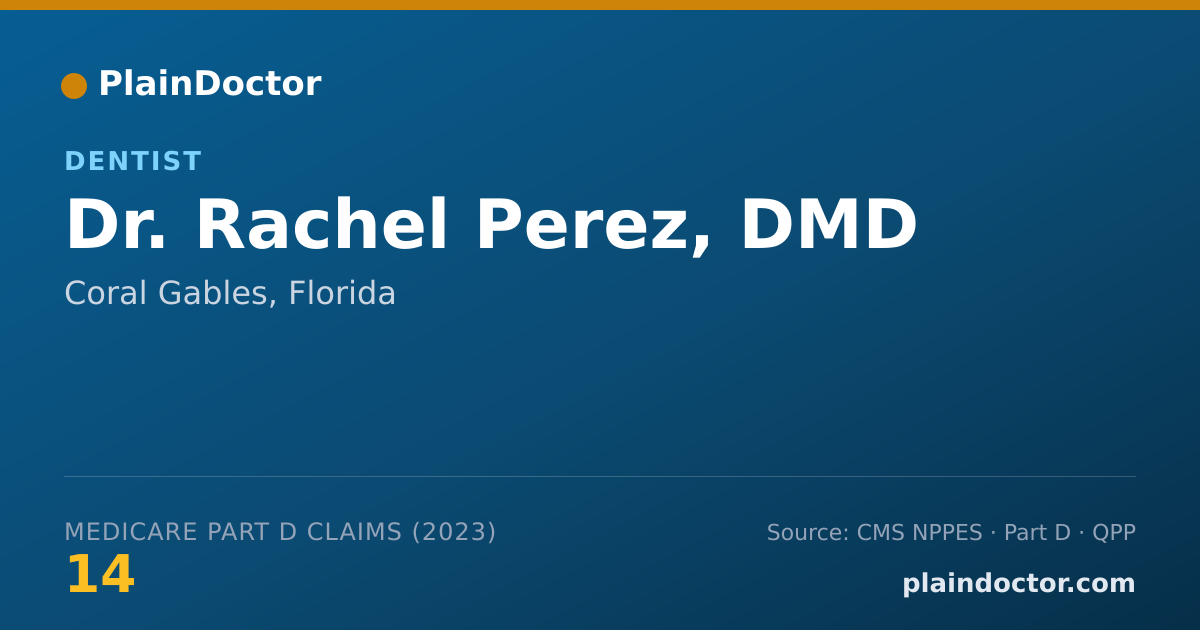Shareable card for Rachel Perez, DMD - Dentist, Coral Gables, FL