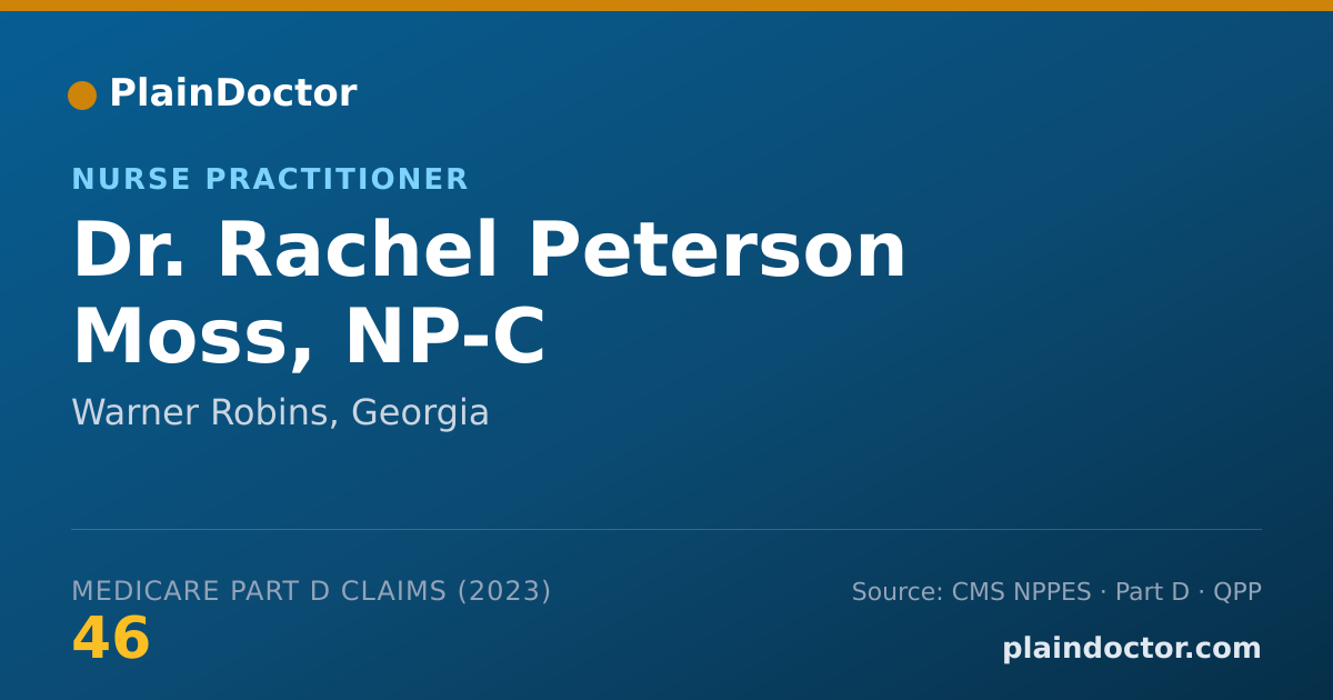 Shareable card for Rachel Peterson Moss, NP-C - Nurse Practitioner, Warner Robins, GA