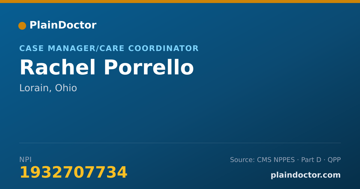 Shareable card for Rachel Porrello - Case Manager/Care Coordinator, Lorain, OH