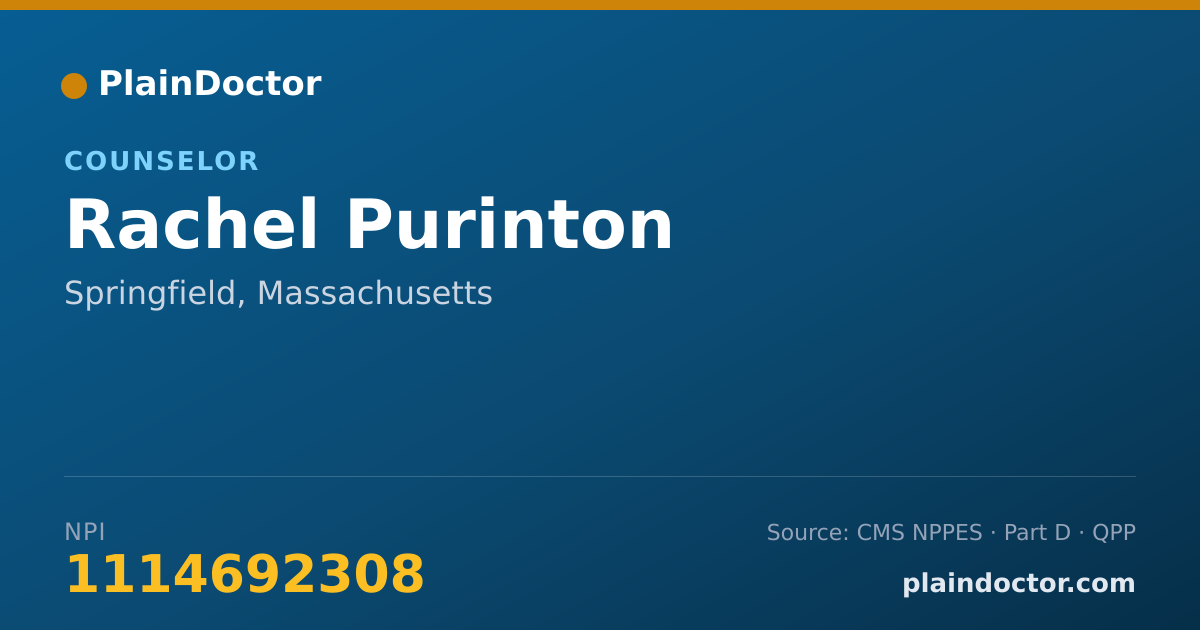 Shareable card for Rachel Purinton - Counselor, Springfield, MA