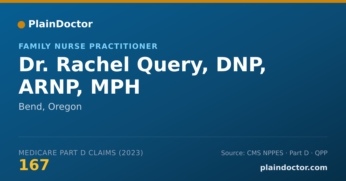 Shareable card for Rachel Query, DNP, ARNP, MPH - Family Nurse Practitioner, Bend, OR