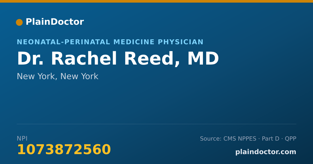 Shareable card for Rachel Reed, MD - Neonatal-Perinatal Medicine Physician, New York, NY