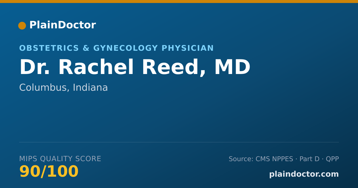 Shareable card for Rachel Reed, MD - Obstetrics & Gynecology Physician, Columbus, IN