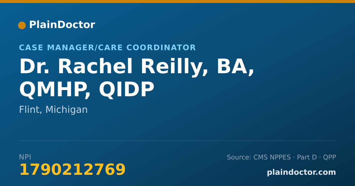 Shareable card for Rachel Reilly, BA, QMHP, QIDP - Case Manager/Care Coordinator, Flint, MI