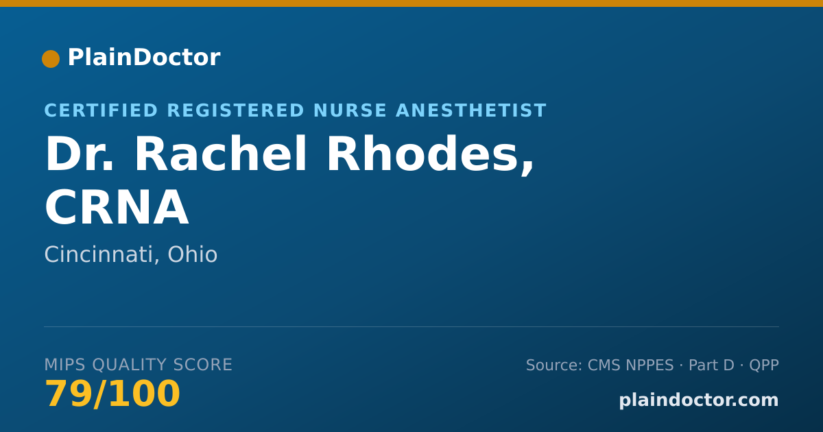 Shareable card for Rachel Rhodes, CRNA - Certified Registered Nurse Anesthetist, Cincinnati, OH