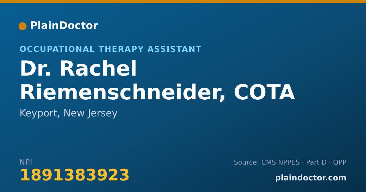 Shareable card for Rachel Riemenschneider, COTA - Occupational Therapy Assistant, Keyport, NJ