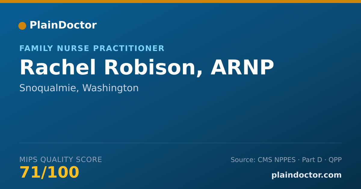 Shareable card for Rachel Robison, ARNP - Family Nurse Practitioner, Snoqualmie, WA