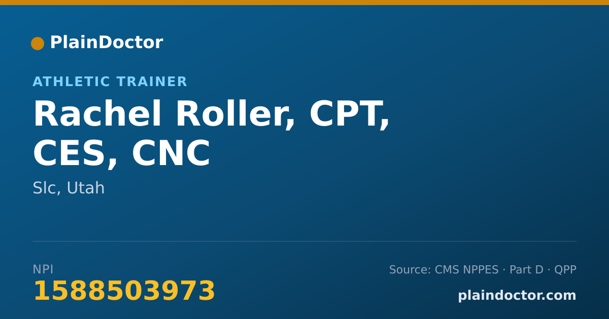 Shareable card for Rachel Roller, CPT, CES, CNC - Athletic Trainer, Slc, UT