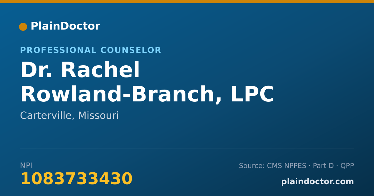 Shareable card for Rachel Rowland-Branch, LPC - Professional Counselor, Carterville, MO