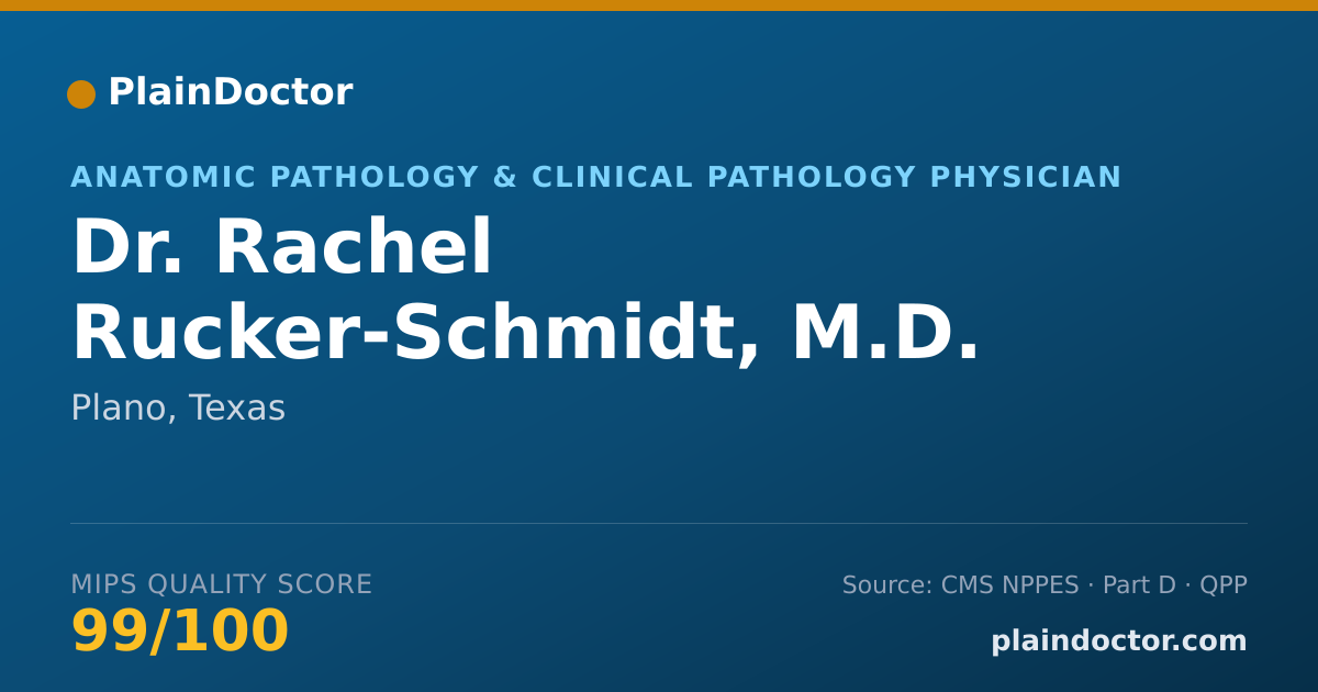 Shareable card for Rachel Rucker-Schmidt, M.D. - Anatomic Pathology & Clinical Pathology Physician, Plano, TX