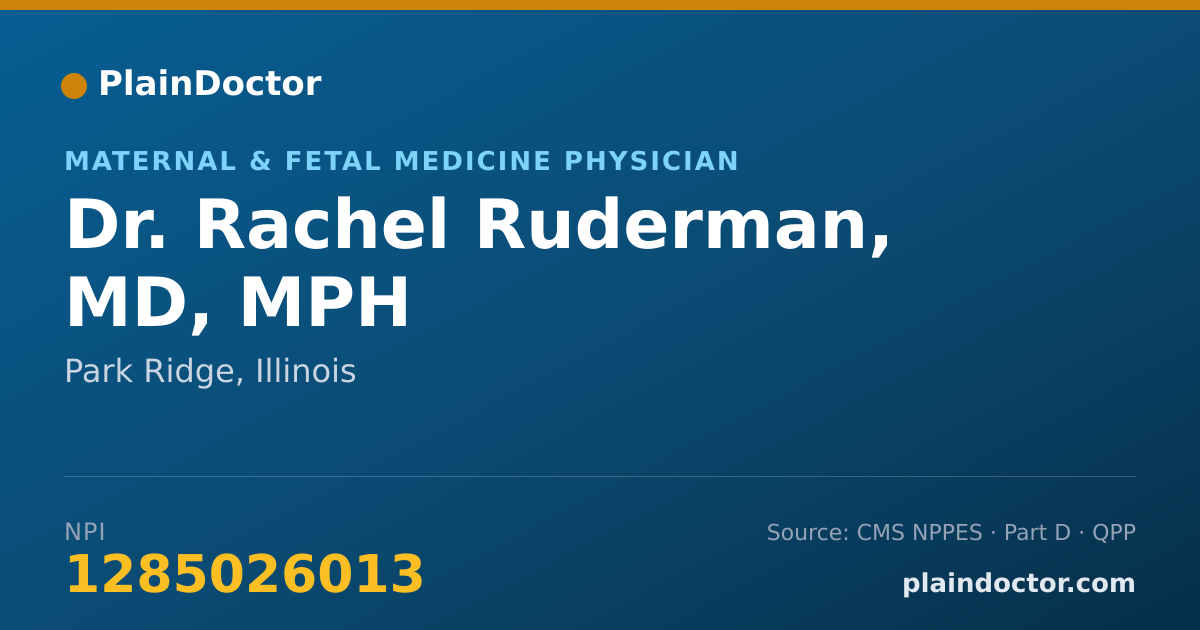 Shareable card for Rachel Ruderman, MD, MPH - Gynecology Physician, Park Ridge, IL