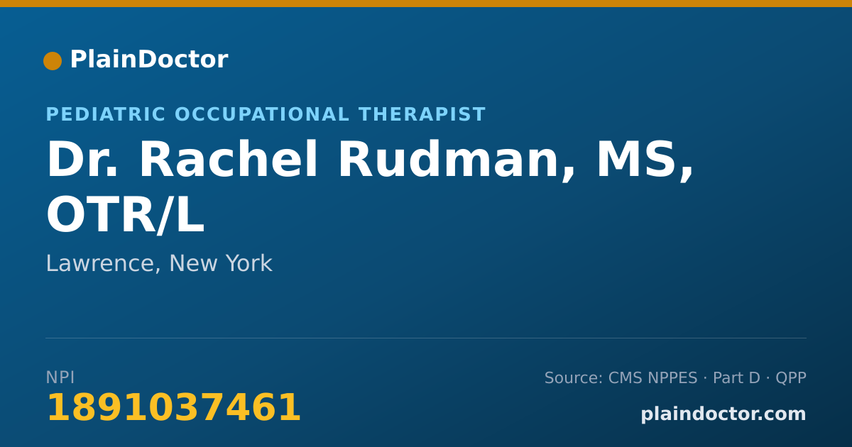 Shareable card for Rachel Rudman, MS, OTR/L - Pediatric Occupational Therapist, Lawrence, NY