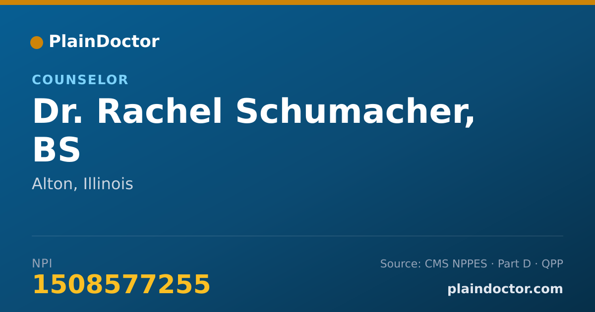 Shareable card for Rachel Schumacher, BS - Counselor, Alton, IL