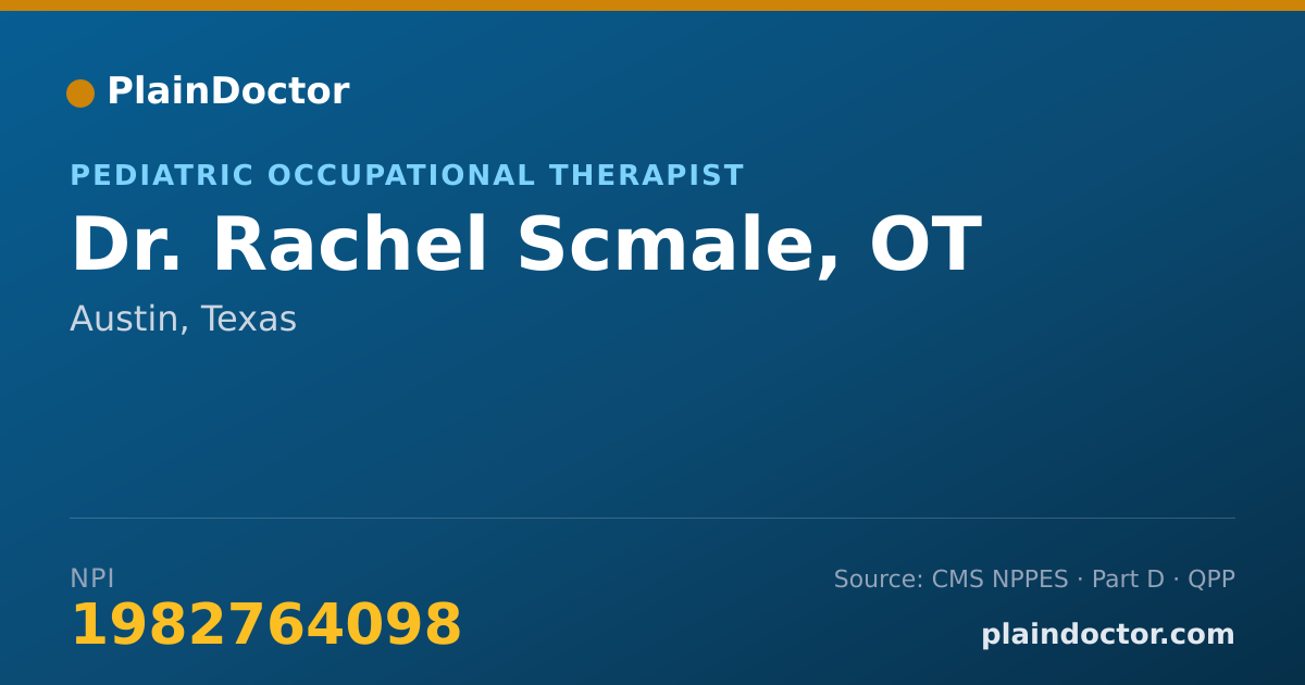 Shareable card for Rachel Scmale, OT - Pediatric Occupational Therapist, Austin, TX